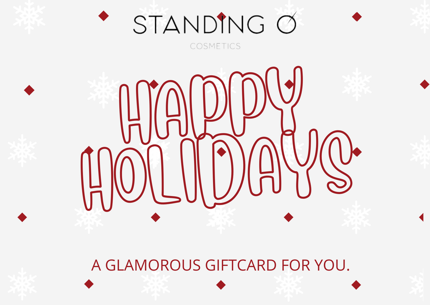 Flyer advertising Standing O gift cards for Christmas.